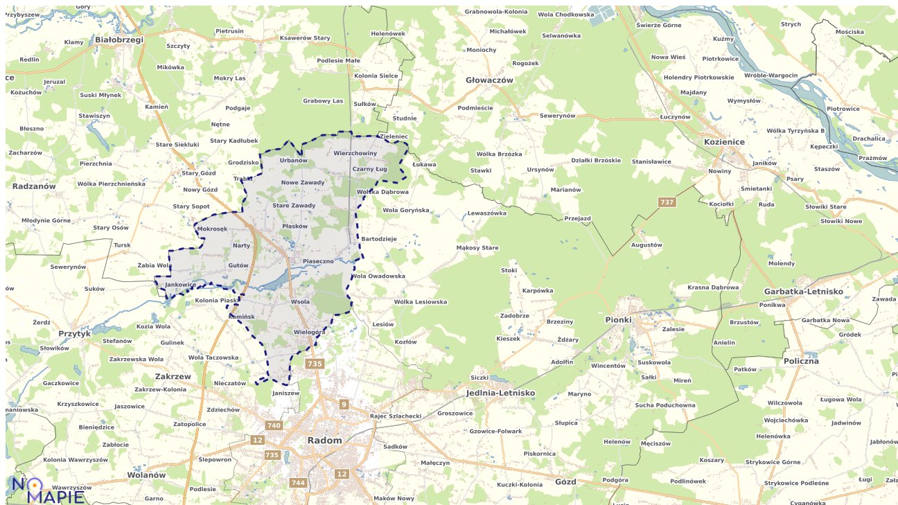 Mapa wyborów do sejmu Jedlińsk
