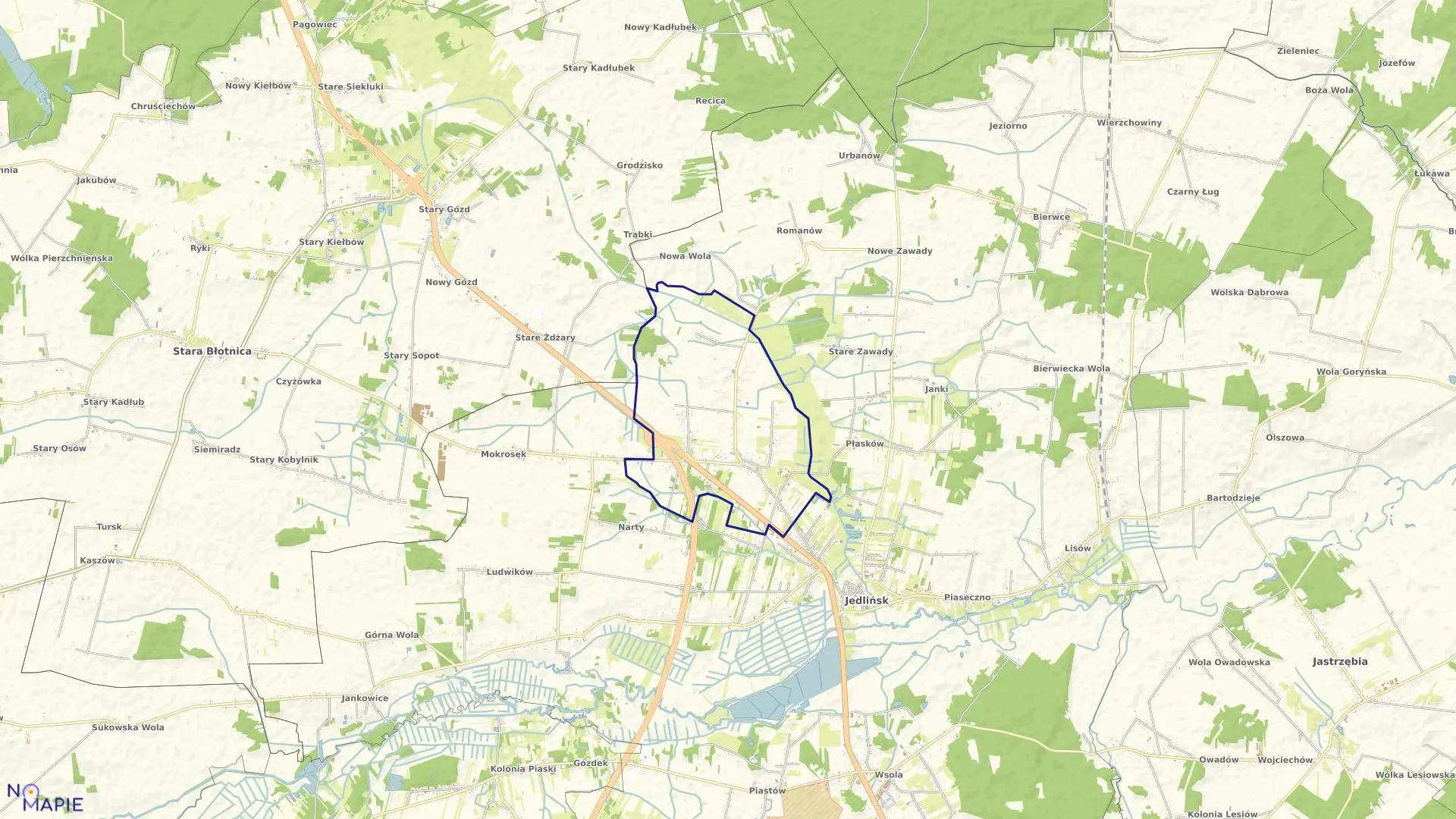 Mapa obrębu JEDLANKA w gminie Jedlińsk