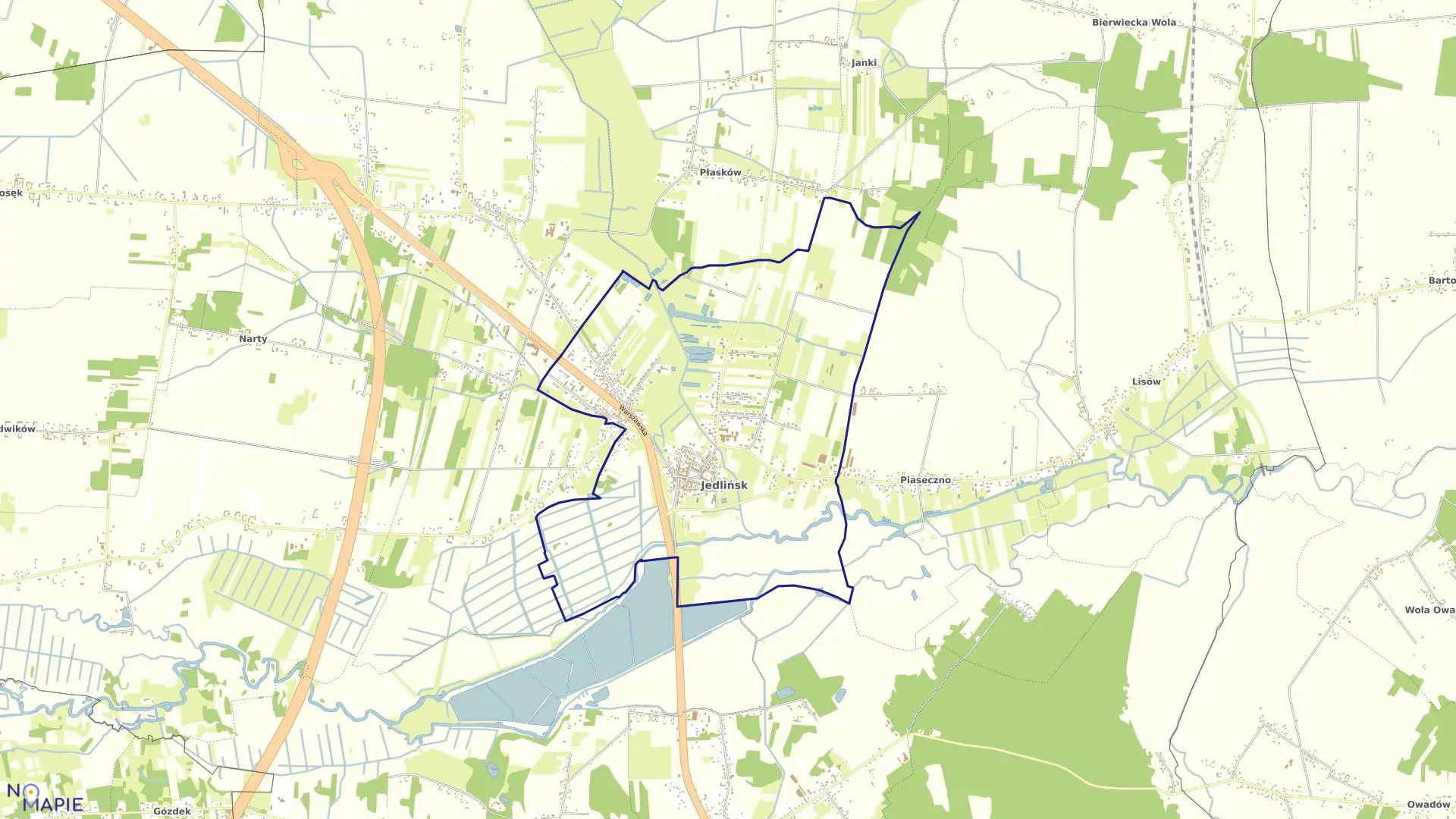 Mapa obrębu JEDLIŃSK w gminie Jedlińsk